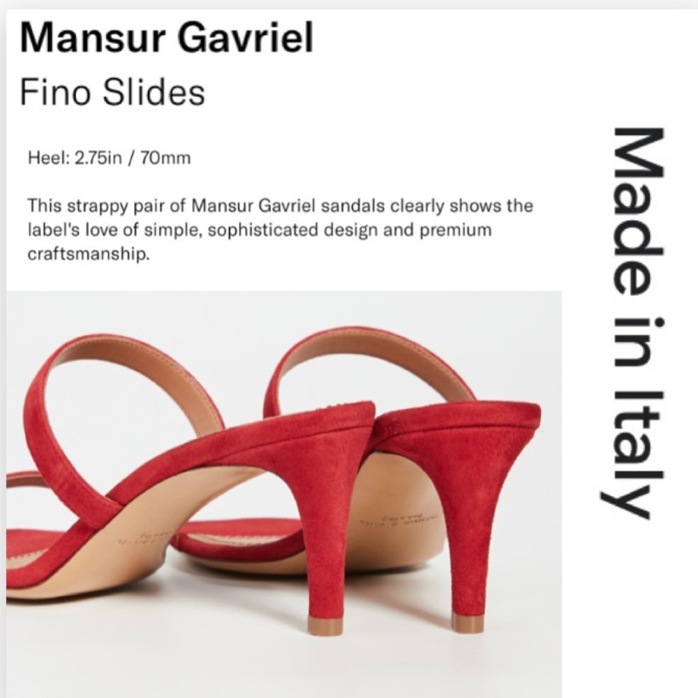 Mansur Gavriel Fiino Slides 38.5 It’s time for a pair of red heels. - Picture 3 of 16